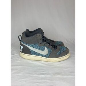 Nike Court Borough Mid Gray & Blue Girls Youth‎ Size 7Y / Women’s 8   922846-001